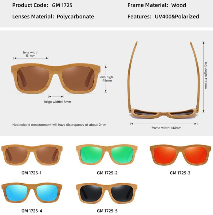 Men's Polarized Oval 'Swanky' Wooden Sunglasses