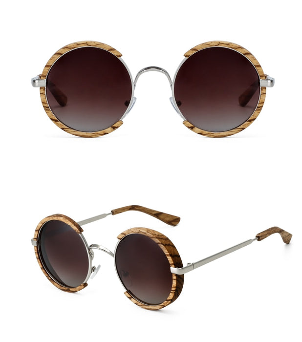 Men's Round 'Doni' Wooden Sunglasses