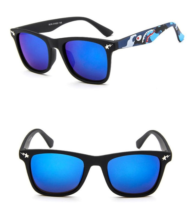 Kid's Girls Square 'Blue Sky' Plastic Sunglasses