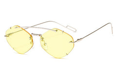 Women's Rimless Polygon 'Lady Lila ' Metal Sunglasses