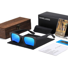 Men's Polarized Square 'Block' Wooden Sunglasses