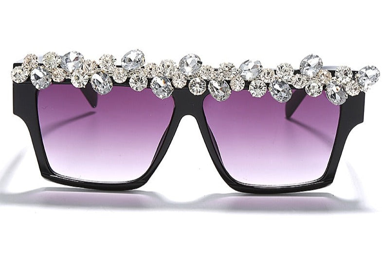 Women's Oversized Square 'La Diva' Plastic Sunglasses