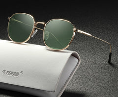 Women's Retro Round 'Darkest' Metal Sunglasses