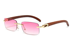 Women's Rimless 'Emsi' Wooden Sunglasses