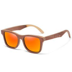 Women's wooden Square 'Space' Polarized Sunglasses