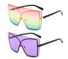 Women's Oversized Square 'Lura Eye Wear' Metal Sunglasses