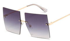 Women's Oversized Square 'Geisha' Plastic Sunglasses