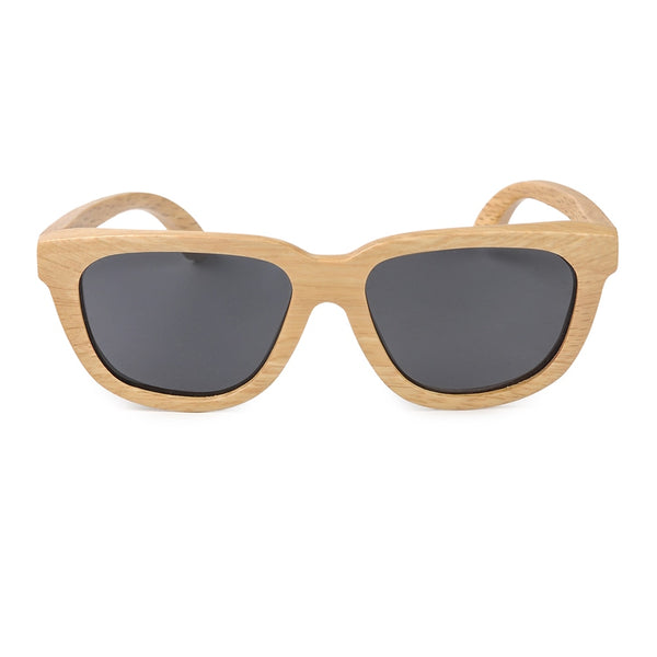 Men's Stylish Square Polarized 'Marble' Wooden Bamboo Sunglasses