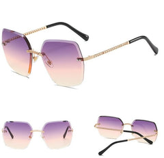 Women's Square 'Sexy Pith' Metal Sunglasses