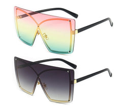 Women's Oversized Square 'Lura Eye Wear' Metal Sunglasses