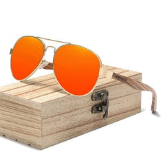 Men's Polarized Oval 'The Temple' Wooden Sunglasses