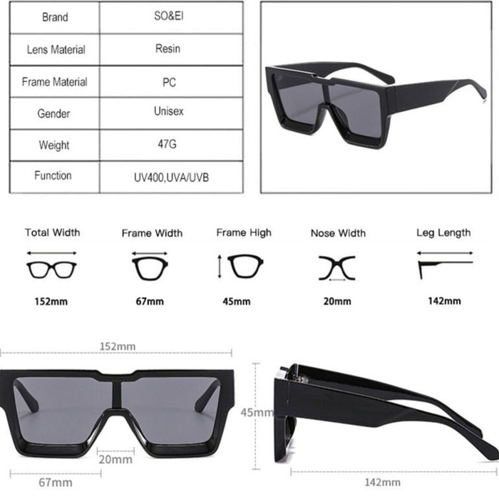 Women's Oversized Square 'Glory ' Plastic Sunglasses