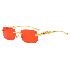 Unisex Vintage Rimless "Cool Oldie" Square Sunglasses