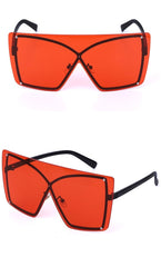 Women's Oversized Square 'Fancy Pants' Metal Sunglasses