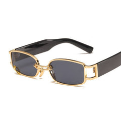 Women's Retro Rectangular 'Not Normal' Metal Sunglasses