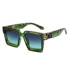 Men's Oversize 'Aries Blued' Plastic Sunglasses