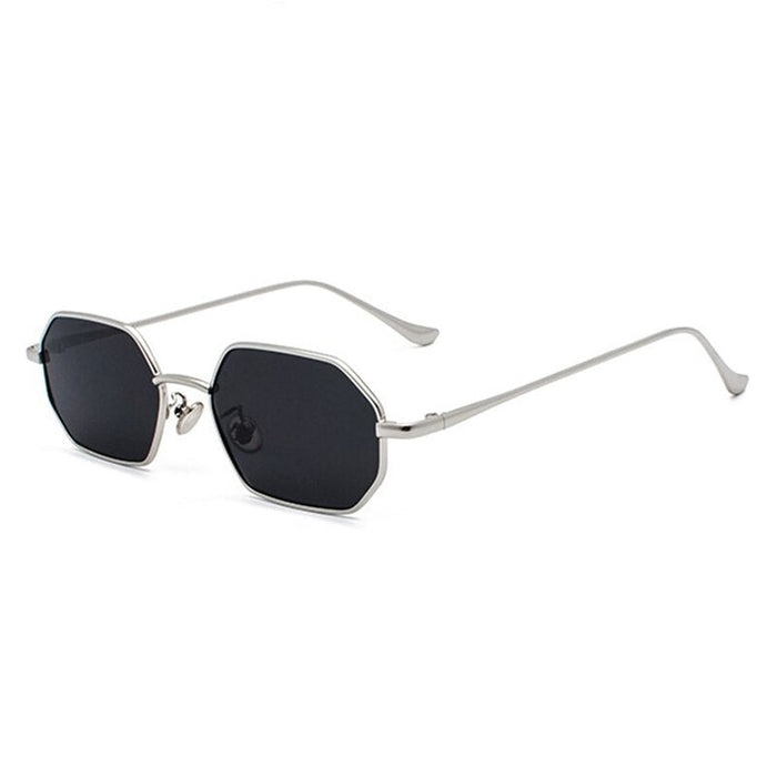 Men's Small Hexagonal 'Action' Metal Sunglasses
