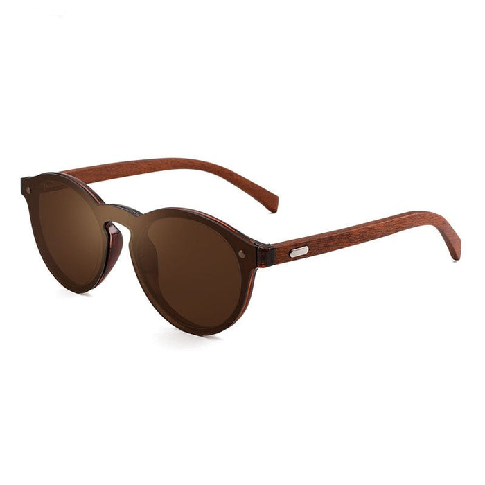 Men's Vintage Round 'Roofer'  Wooden Sunglasses