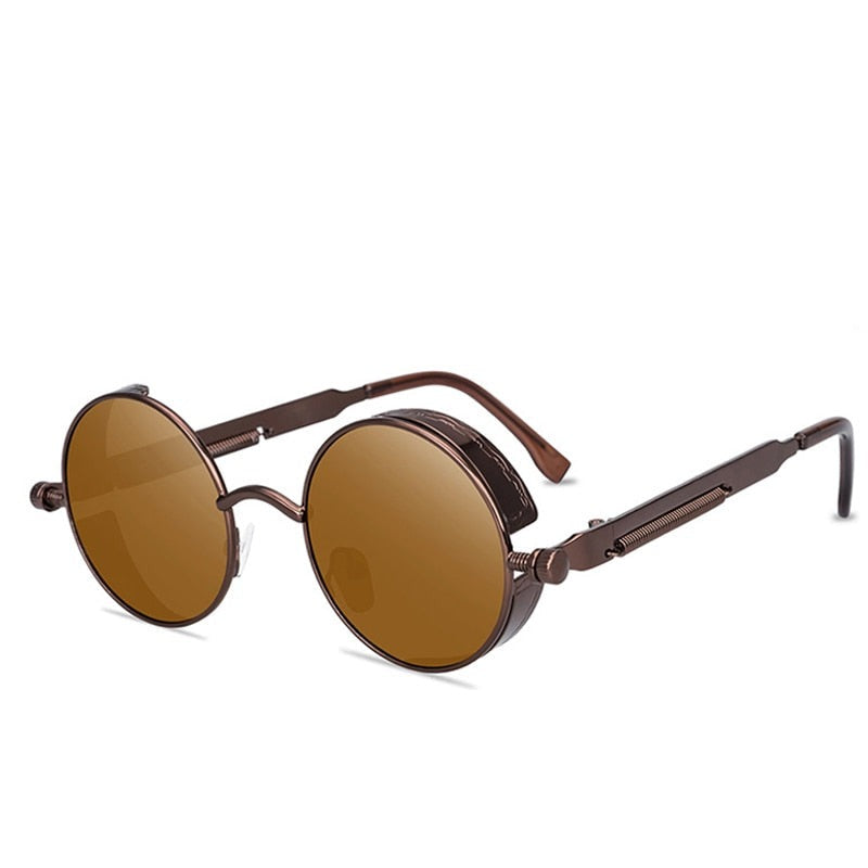 Men's Steampunk Round 'Gothic' Metal Sunglasses