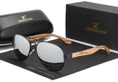 Men's Pilot 'Le Deux' Wooden Sunglasses