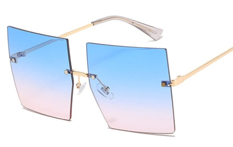 Women's Oversized Square 'Geisha' Plastic Sunglasses