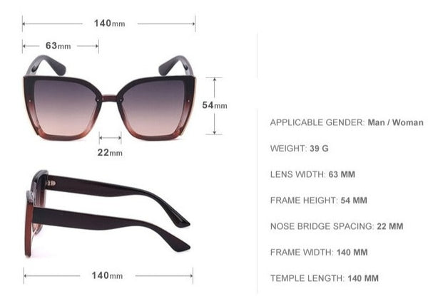 Women's Oversized 'Daylight' Cat Eye Sunglasses