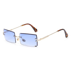 Women's Rimless Small Rectangle 'Diner Dash' Metal Sunglasses