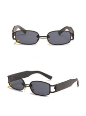 Women's Retro Rectangular 'Not Normal' Metal Sunglasses