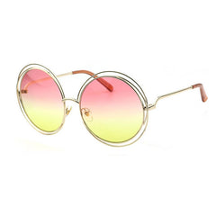 Women's Vintage Oversize Round 'Totoro' Metal Sunglasses