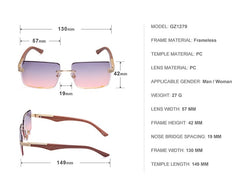 Women's Square Rimless 'Goddess' Sunglasses