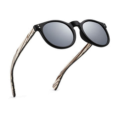 Women's Round 'Sasa Girl' Wooden Sunglasses