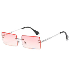 Women's Rimless Small Rectangle 'Diner Dash' Metal Sunglasses