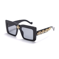 Women's Square 'Black Ski Mask' Plastic Sunglasses