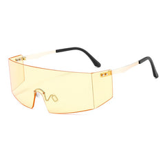 Women's Rimless Rectangle 'Hell's Angel' Plastic Sunglasses