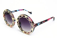 Women's Oversized Retro Round 'Over World' Plastic Sunglasses