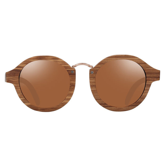 Women's Round 'Lycel' Wooden Sunglasses
