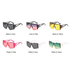 Women's Oversized Square 'IO GIRL' Metal Sunglasses