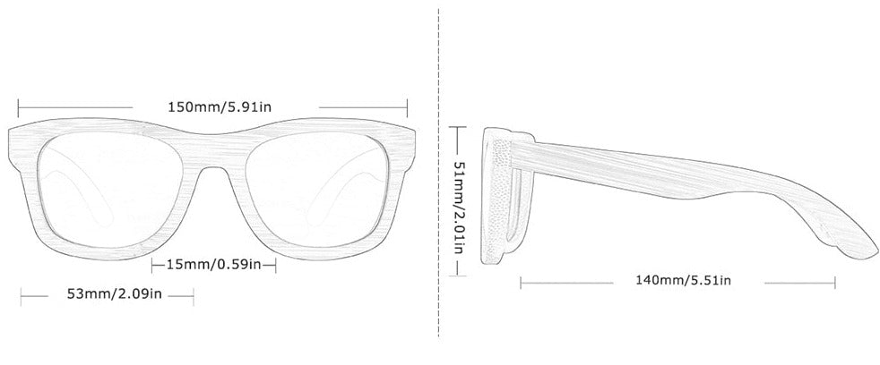 Men's Square 'Brian' Wooden Glasses