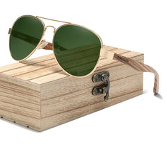 Men's Pilot Polarized 'Go 4 ' Wooden Sunglasses