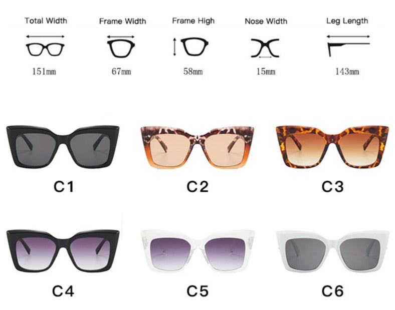 Women's Oversized Cat Eye 'Vamp' Plastic Sunglasses