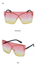 Women's Oversized Square 'Fancy Pants' Metal Sunglasses