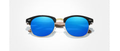 Men's Semi Rimless 'Aris' Wooden Sunglasses