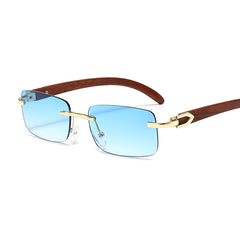 Women's Rimless 'Emsi' Wooden Sunglasses