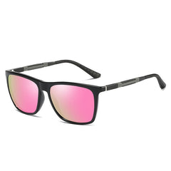 Men's Classic Square Polarized 'Blackout Shades' Plastic Sunglasses