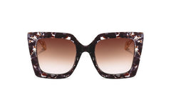 Women's Oversized Square 'Ocelot' Metal Sunglasses