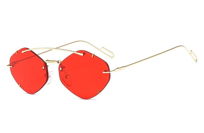 Women's Rimless Polygon 'Lady Lila ' Metal Sunglasses