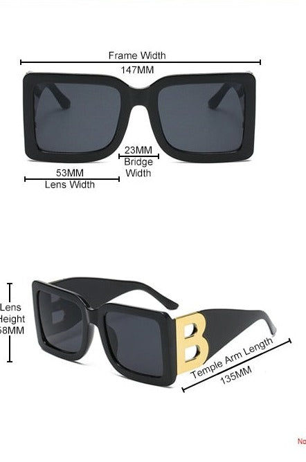 Women's Oversized 'Retro Dam' Plastic Sunglasses