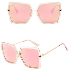 Women's Oversized Square 'Julia Smile' Plastic Sunglasses