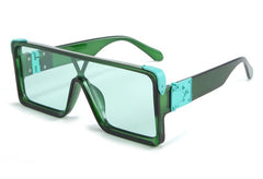 Women's Oversized Square 'Magnolia Shine' Plastic Sunglasses