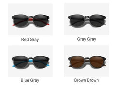 Men's Polarized  Semi-Round 'Lucas' Plastic Sunglasses